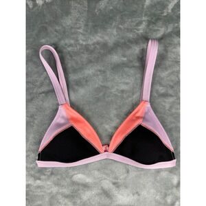 Victoria's Secret Bikini Top Womens XS Purple The Teeny Triangle Colorblock 6634